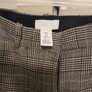 H&M Black and White Checkered Ankle Pants